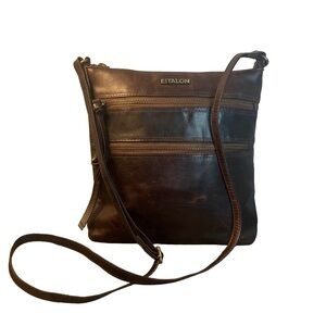 Estalon Dark Brown Leather Crossbody Bag